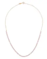 Adina Reyter 14K Yellow Gold Pink Sapphire & Diamond Riviera Necklace, 14-16