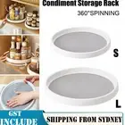 1/2x Non-Skid Turntable Pantry Tray Lazy Susan Storage Organizer Rack 25/30cm AU