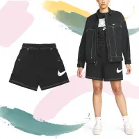 在飛比找Yahoo奇摩購物中心優惠-Nike 短褲 NSW Swoosh 女款 黑 抽繩 棉褲 