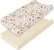 2 Pcs Muslin Bassinet Sheet, Cotton Yarn Baby Bassinet Sheets Comfortable Bassinet Mattress Sheet Good Fastening Cradle Bed Cover for Girl Boy (Style2)