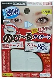 Double Eyelid Tape Slim Type 86 pcs , Double side Glue tape type, Medical grade adhesive , Safe , Unnoticeable , Made in Japan by Daiso Ind.