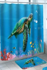 Single Turtle Shower Curtain