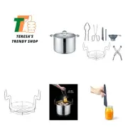 20 Quart Stainless Steel Canning Pot Set. Includes Canning Rack, Tongs, Jar L...