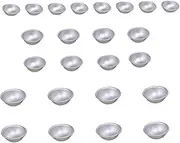 BELLIFFY 24pcs Hemisphere Mold Round Cake Cone Tub Soaking para Sphere Cup Soap Molds Soda Sphere Mold Bath Kits Cake Pop Soap Bar Bath and Cake Machine Pan Silver Aluminum Alloy