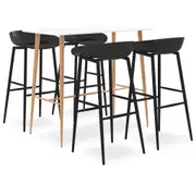 5 Piece Bar Set White and Black vidaXL