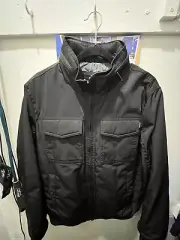 New DOCKERS Men's Bomber Black Jacket, Water Resistant Size Small