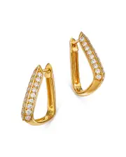 Bloomingdale's Fine Collection Diamond Oval Geometric Hoop Earring in 14K Yellow Gold, 0.50 tcw