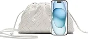 [SUMICH] Crossbody Purse for Women Quilted Clutch Handbag Dumpling Bag Cloud Purse Ruched Bag Handmade Leather Hobo Bag