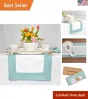 Modern 14 x 72 Inch Aqua Blue Linen Table Runner - Perfect for Special Occasions