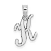 14k White GoldW White Gold Script Letter K Initial Pendant
