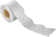 Generic Decorative Trim for Bulletin Boards, 32.8ft Edging for Classroom and Office, Silver