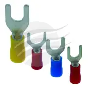 Jaylec TE3104 Spade Terminal 4mm Insulated PVC Crimp Red 100 Pack