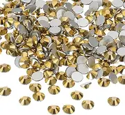 uxcell 1600Pcs SS20 Round Flatback Crystal 4.6-4.8mm Glass Rhinestones Gems Diamonds for DIY Crafts Clothes Shoes Nail Art Decoration, Gold