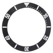 BEZEL INSERT FOR OMEGA SEAMASTER WATCH BLACK SILVER