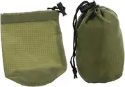 [PAMINGONO] Outdoor Raincoat Storage Bag Rain Coat Rain Suit Home Storage Bags Raincoat Bag Travel Bags Raincoat Travel Bag Draw Storage Bags Waterproof Bag Cover Nylon Olive Green