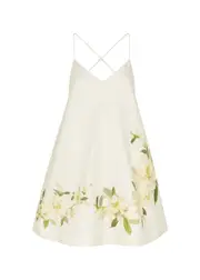 Zimmermann Harmony Floral-print Linen Mini Dress - Cream - 1 (UK 10 / S) 1 (UK 10 / S)