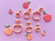 Apple and Peach Polymer Clay Cutter | Unique Clay Cutters | Customized Clay Tool