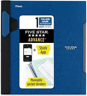 Five Star Advance Spiral Notebook, 1 Subject, College Ruled Paper, 100 Sheets, Color Will Vary (06322)