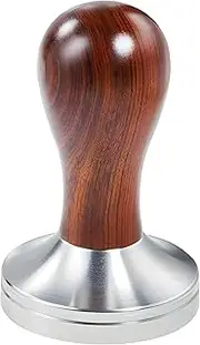 Espresso Coffee Tamper 54mm Accessories - Hand Tamper with Stainless Steel Base and Scented Rosewood Handle, Compatible with Delonghi Bottomless Portafilter