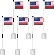 6 Sets Golf Pin Flags Hole Cup Set Putting Green Flag for Yard Mini Practice Dou