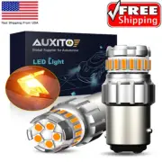 PAIR AUXITO 1157 2057 Amber Stop LED Turn Brake Signal Tail Bulbs Light BAY15D (for: Toyota)