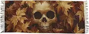 [AIXIWAWA] Women's Pashminas Scarf Brown Leaves Skull Print, Shawls Wrap Lightwight with Tassel for Evening Dress Dinner Party, Multicolor