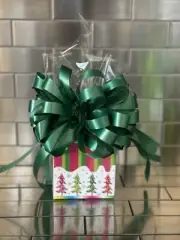 Happy Holidays Tree Theme Gift-Basket/Box & 1/2 LB KNOTTS BERRY FARM Cookies