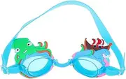 1Pair Octopus Fog Swim Goggles High Definition Swimming Glasses with Straps Ergonomic Design Cartoon Style for Outdoor Swimming Activities