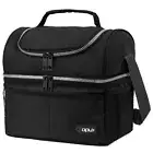 Insulated Lunch Bag For Men Double Deck Soft Cooler Tote Leakproof Lunch Box