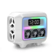 Bluetooth Speaker Stereo Loudspeaker Wireless Charger Pad Led Light Alarm2998
