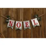 Rustic Country Primitive Christmas "NOEL" Pine Metal Pennant Banner Garland