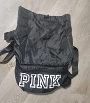 Pink Drawstring Backpack Bag With Tags