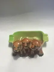 3 English Spaniels Ashtray Vtg Ceramic Beswick England #916