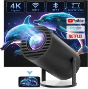Portable 4K Mini Projector with Wifi and Bluetooth - 【Built-In Apps & Auto Keyst
