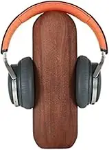 Headset Stand Headset Holder Universal Wood Headphone Stand Walnut/Beech+Brass Earphone Holder Bracket Desktop Display Shelf for Gaming Headset Desktop Headset Holder (Color : Black Walnut)