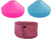 30 Light Blue Pink Agility Training Cones - Pink Round bag - Boy Girl Workout