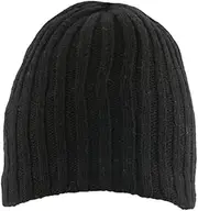 [Dents] 1-4040 Lambswool Blend Knitted Beanie Hat, Black, Large