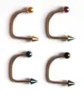 16g Lippy Loop Spike Flat Curved Ring Labret Piercing Horseshoe Circular Bar CBB