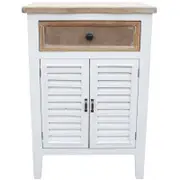 LVD Fir Wood 55x68cm Cabinet Shutter w/ Drawer Furniture - White/Wash