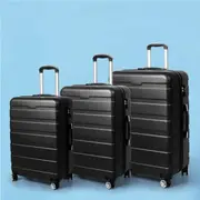 Slimbridge 3PC Luggage sets Suitcase 20" 24" 28" Set Travel TSA Hard Case Carry Black