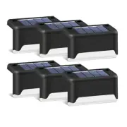 6Pcs Outdoor Solar Led Step Wall Light Fence Light Waterproof Staircase Lamp