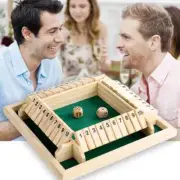 Deluxe Shut The Box Dice Game Set - 8.74" Wooden Party & Family Board Game