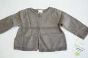 Carter's Girl's Sweater 3 Months Brown Gold Silver Metallic Cardigan