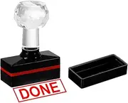 uxcell Done Stamp Self Inking, Red Ink Office Stamps Pre Inked Message Stamp Refillable Business Stamp, Black