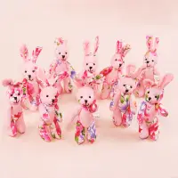 在飛比找蝦皮商城優惠-客家粉紅花布兔吊飾 全身13公分 婚禮小物 手工製作 台灣文