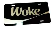 woke Aluminum License Plate laser etched car front tag