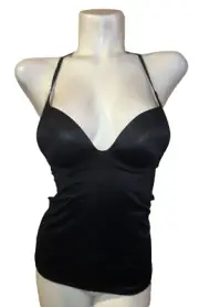 New VICTORIA'S SECRET Top Size 34B Black w/Beige Lace INCREDIBLE Bra Camisole