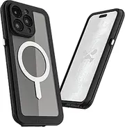 [Ghostek] Nautical Slim Waterproof Case for Apple iPhone 15 Pro Max - Built-in Screen & Camera Lens Protector, Compatible with MagSafe (6.7 Inch, Clear)