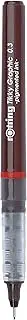 rOtring Tikky Fine Liner Fiber Tip Graphic Pen, 0.3 mm, Black Ink (1904753)
