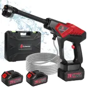 Andeman Cordless Pressure Washer with 2 x 3.0Ah Batteries, 800 PSI 1.5 GPM Portable Pressure Washer with 6 in 1 Nozzles,